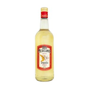 Dos Mexicanos Gold Tequila 100 cl (round bottle) bottle